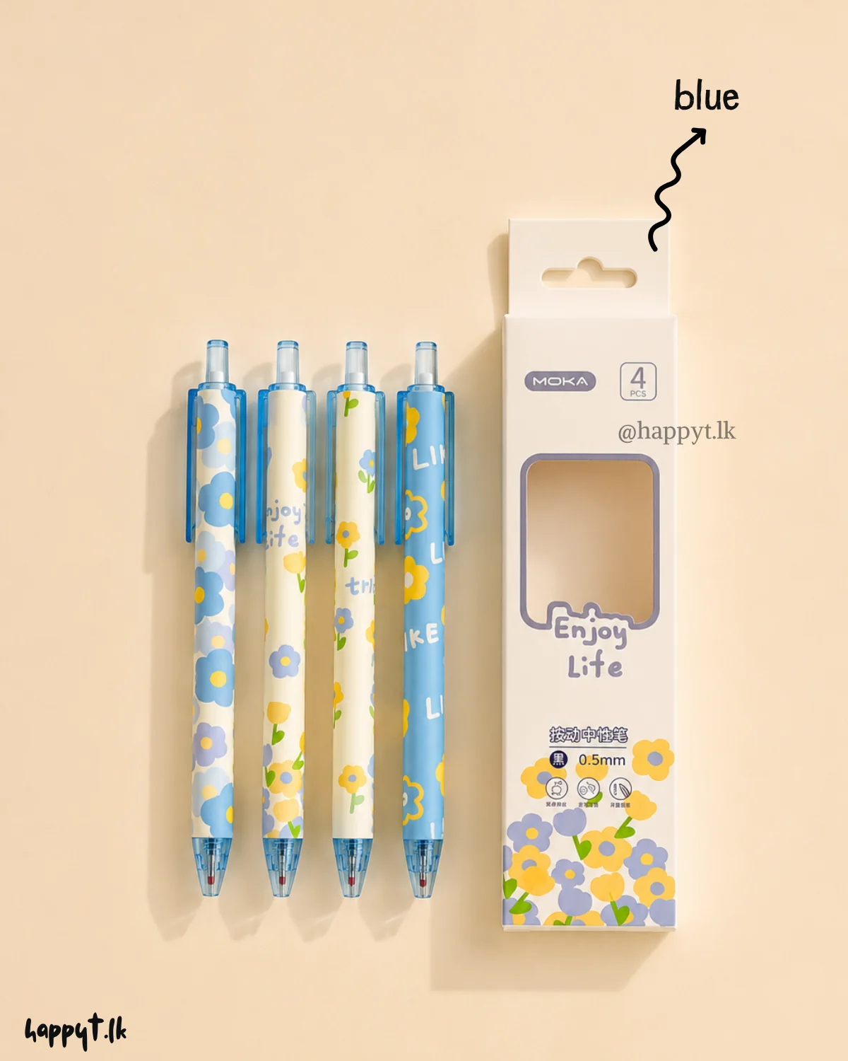 Cute 4pcs black gel pen set - Image 5