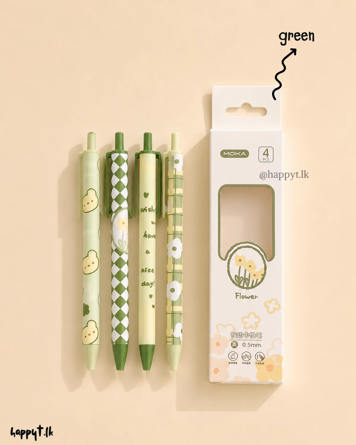 Cute 4pcs black gel pen set - Image 6