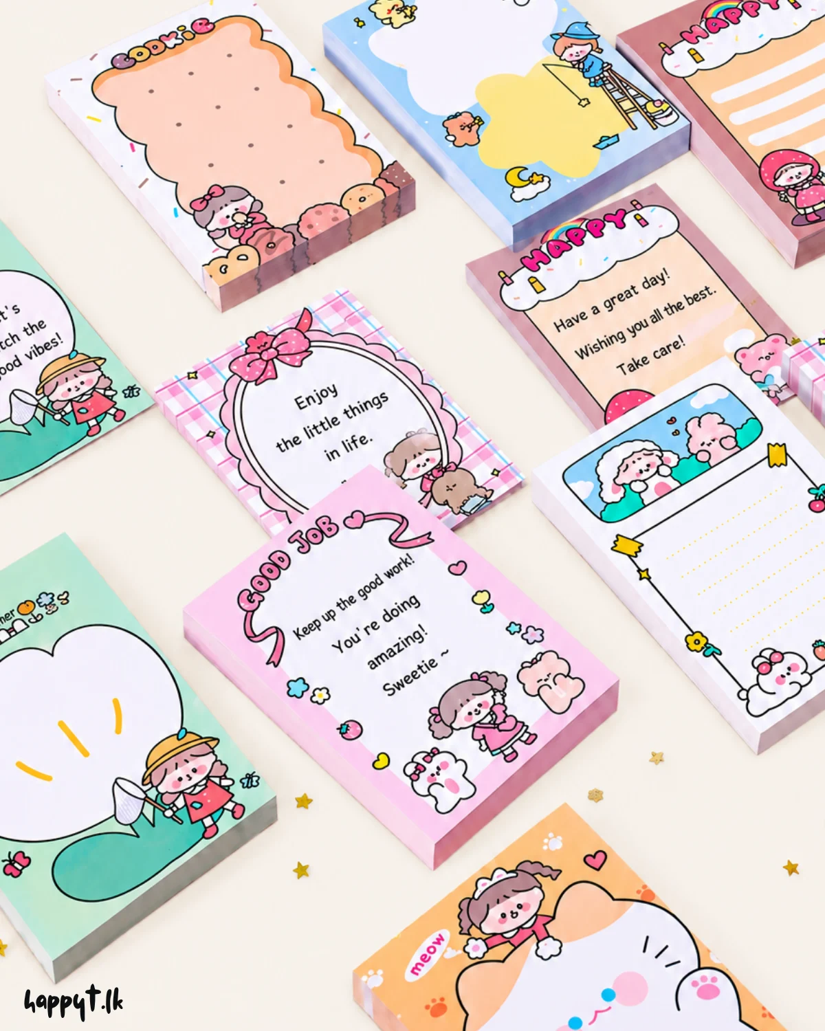 Cartoon Style Sticky Notes - 80 sheets