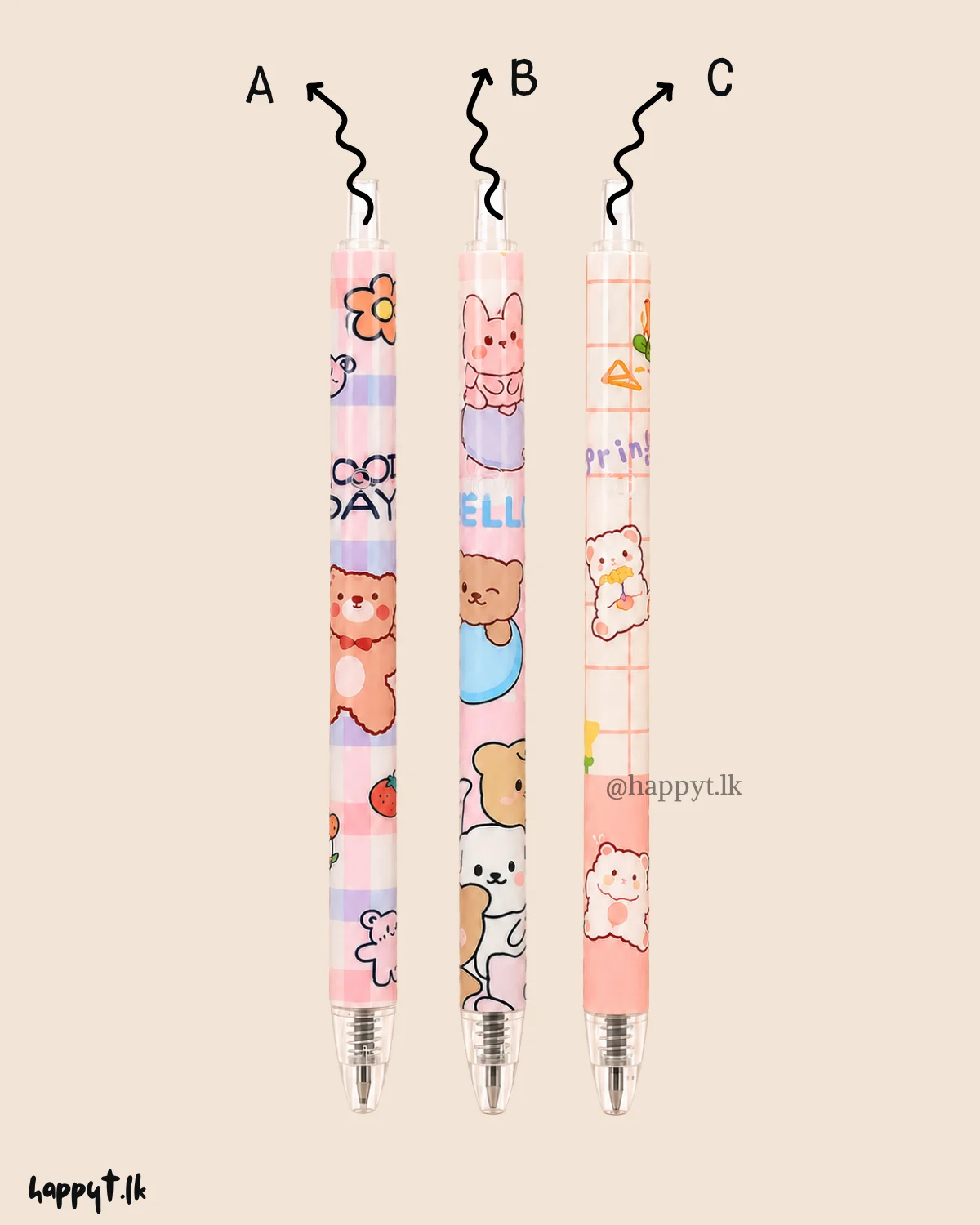 Kawaii Cartoon Gel Pen – Black - Image 3